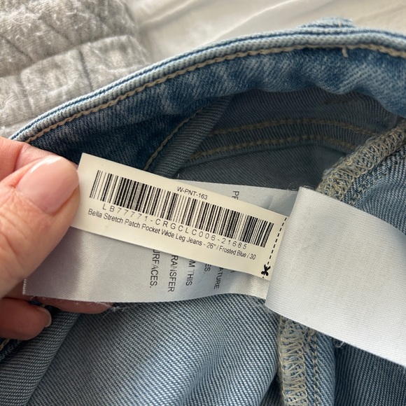 Quince Bella stretch patch pocket  wide leg Jean - Picture 6 of 6